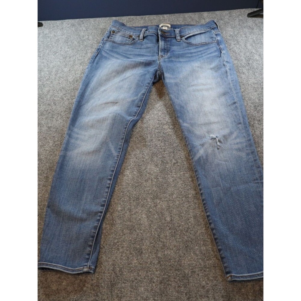 J Crew Toothpick Jeans Womens 29 Light Wash Distressed Skinny Denim